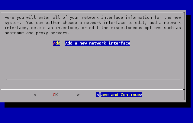 Scipping network interface setting.
