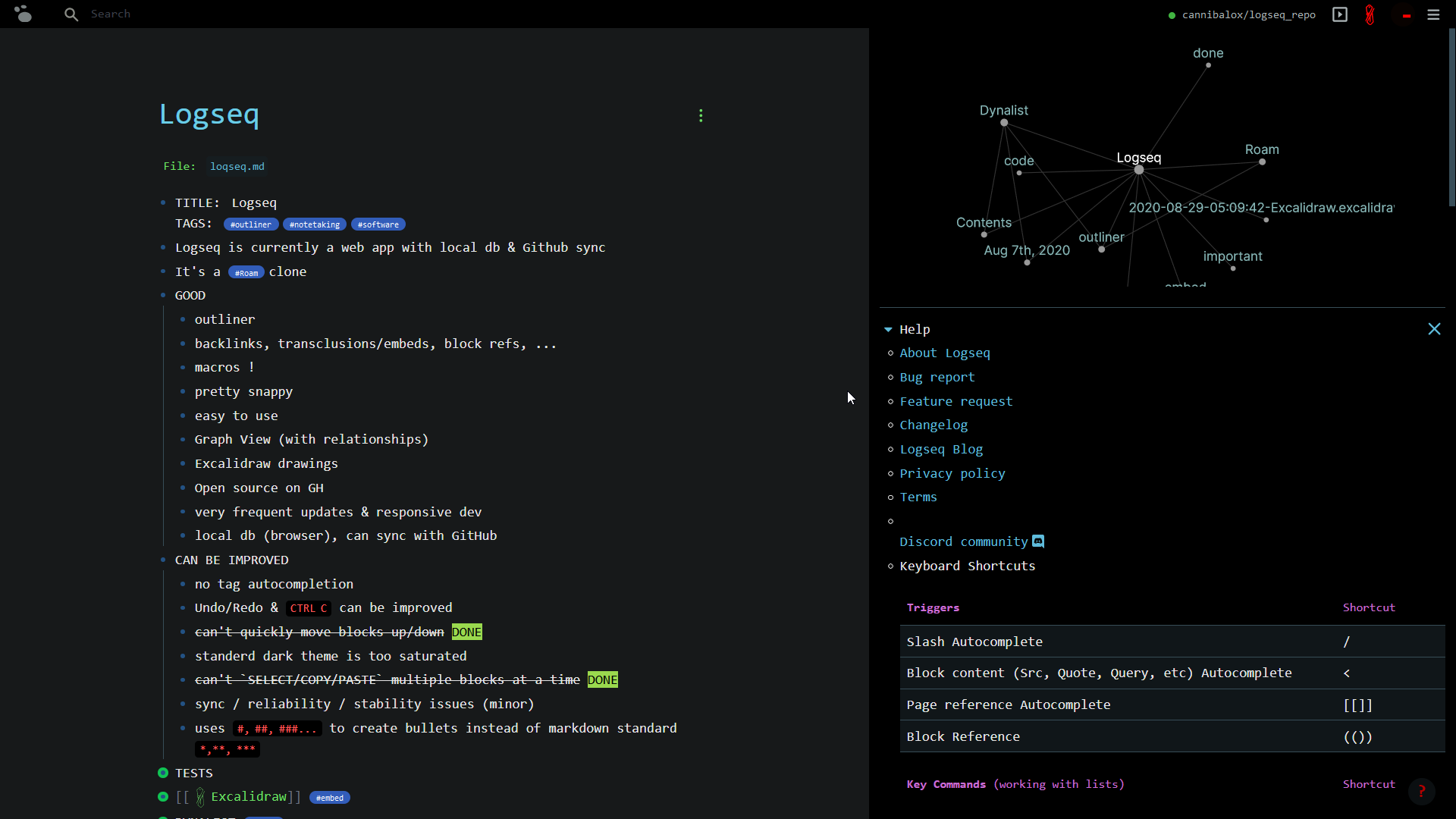 Logseq screenshot