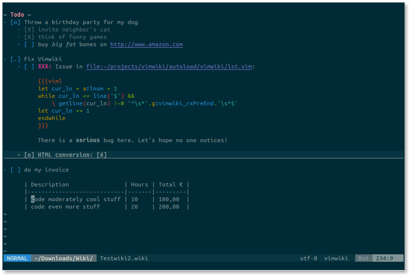 vimwiki screenshot
